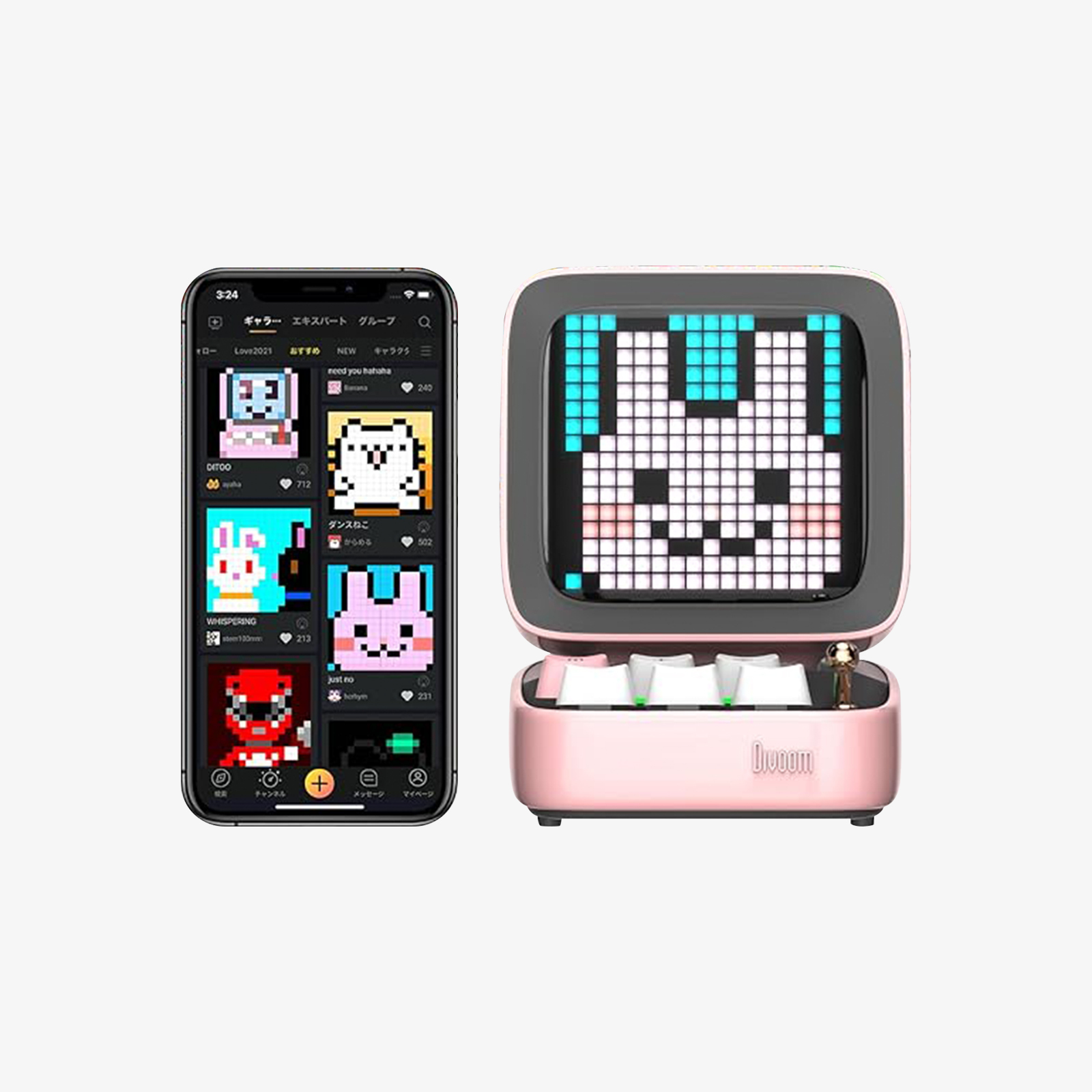 Divoom Ditoo Retro Pixel Art Game Bluetooth Speaker with 16X16 LED App Controlled Front Screen