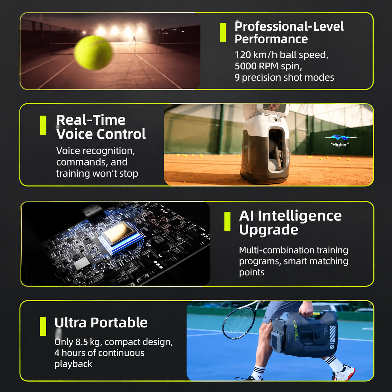 Enhanced Tenniix AI Portable Tennis Robot — Your Smart Training Partner Anywhere