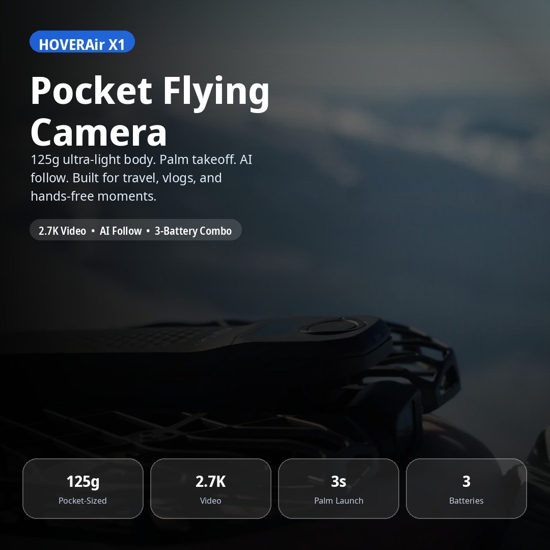 125g Pocket Flying Camera for Travel Creators