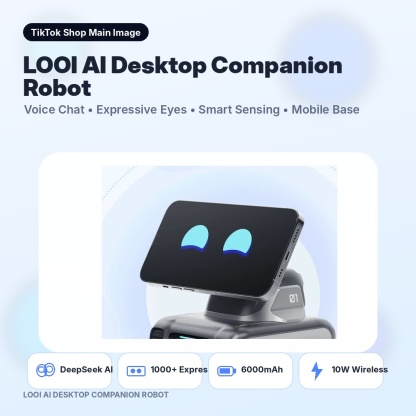 LOOI AI Desktop Companion Robot | DeepSeek Smart Desk Pet with 1000+ Expressions