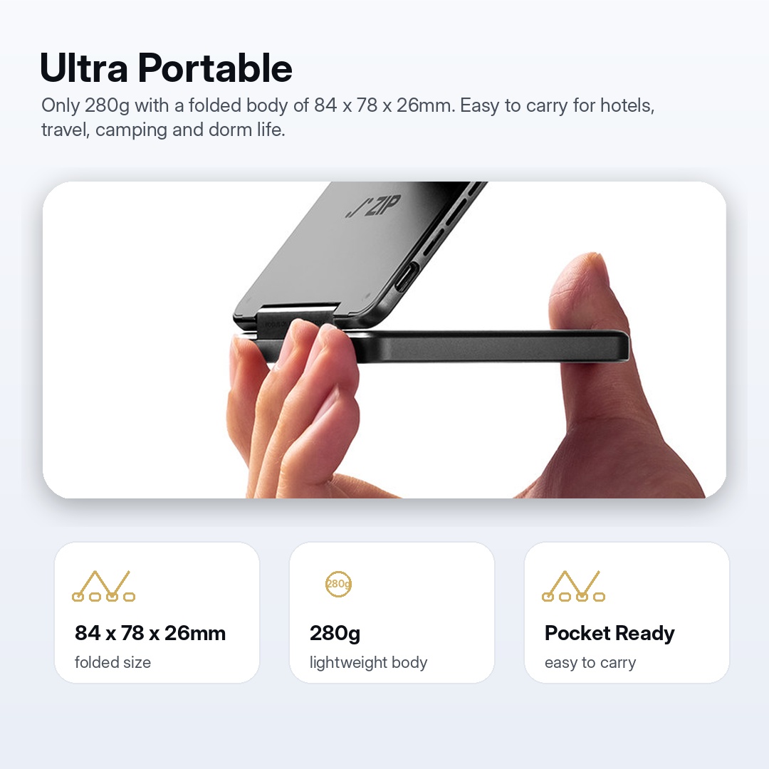 Tri-Fold Pocket Projector for Big-Screen Freedom
