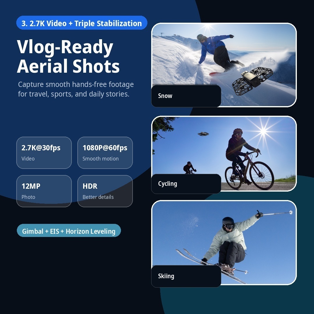 125g Pocket Flying Camera for Travel Creators