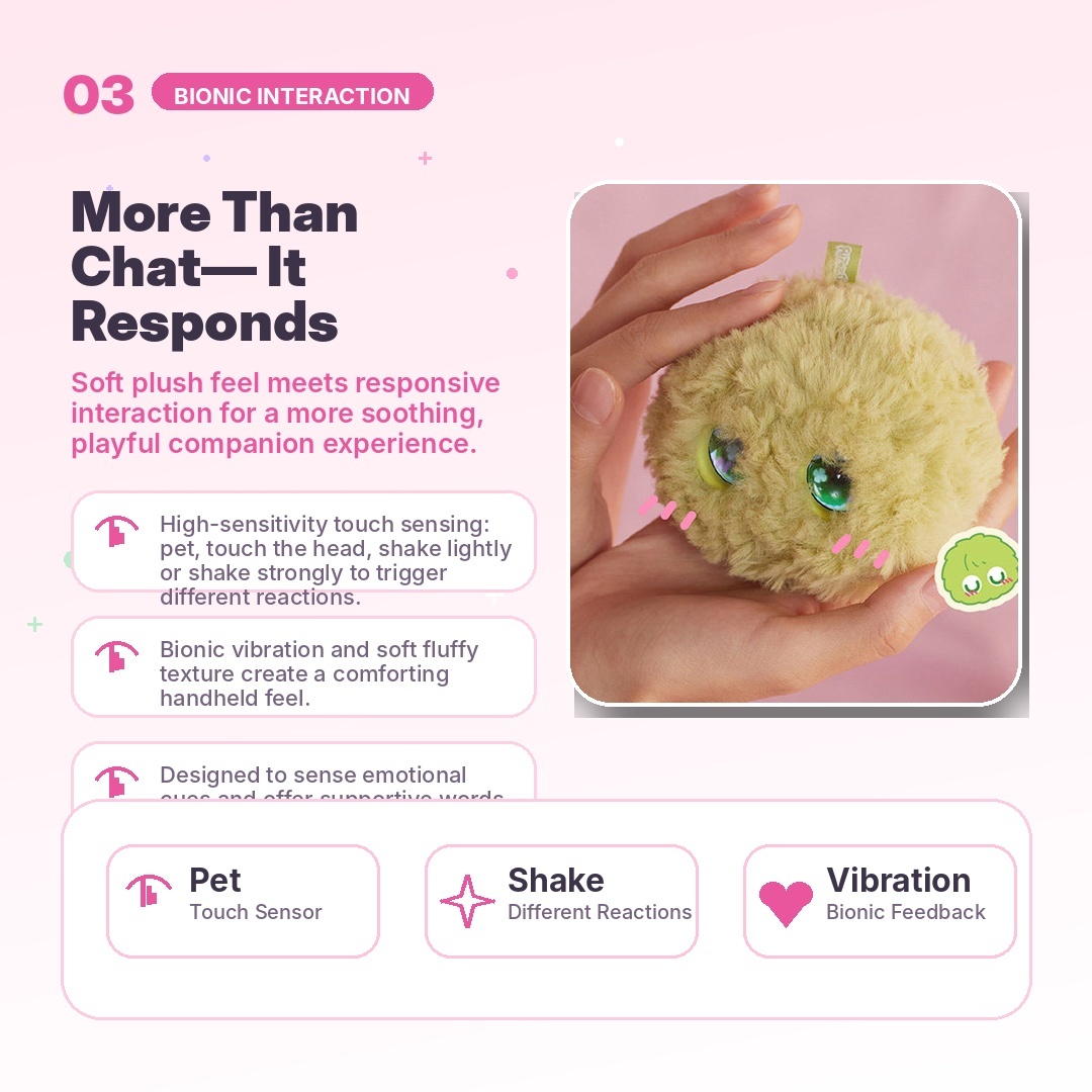 FUZOZO AI Emotional Companion Plush | 4G Talking Smart Plush with Memory & Touch Response