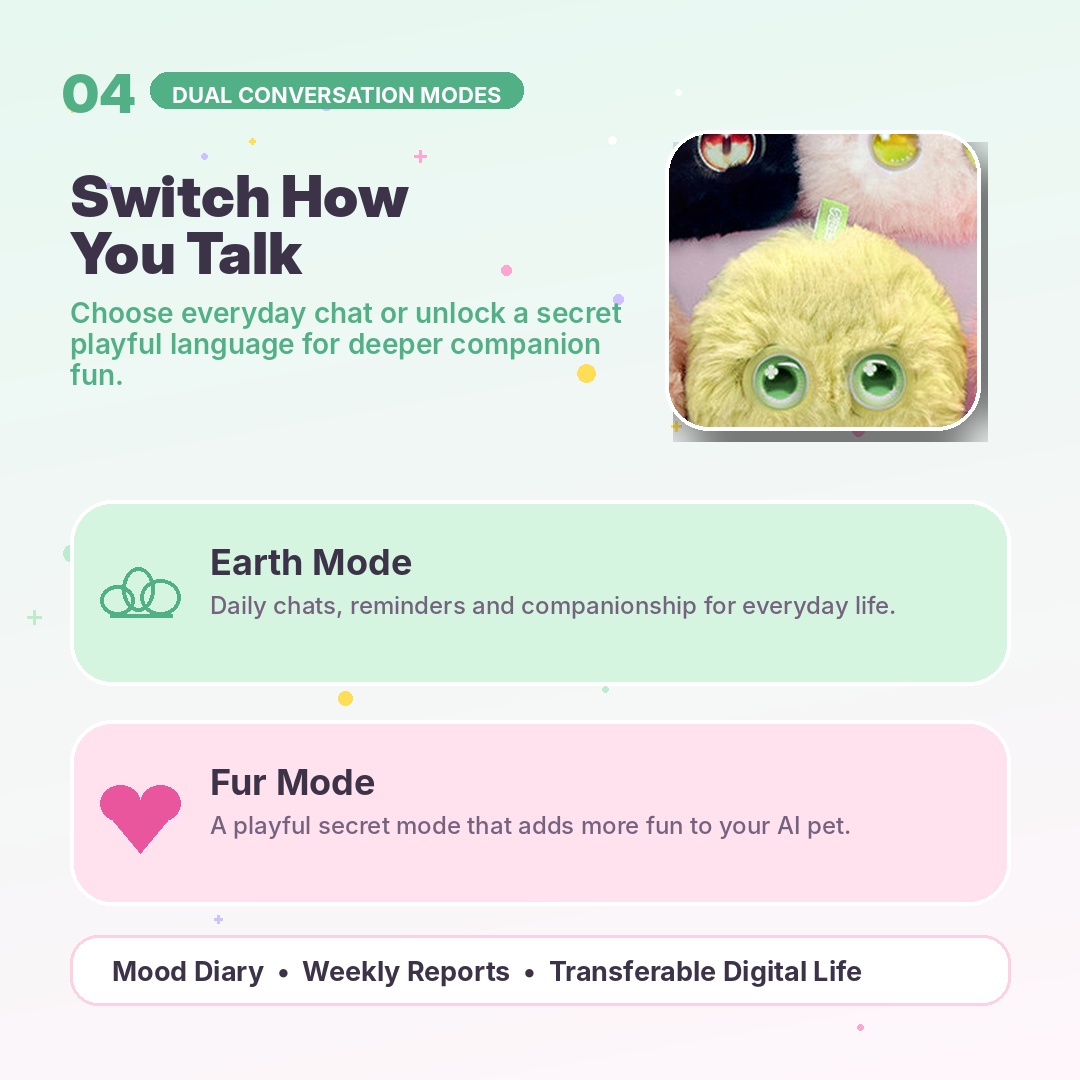 FUZOZO AI Emotional Companion Plush | 4G Talking Smart Plush with Memory & Touch Response