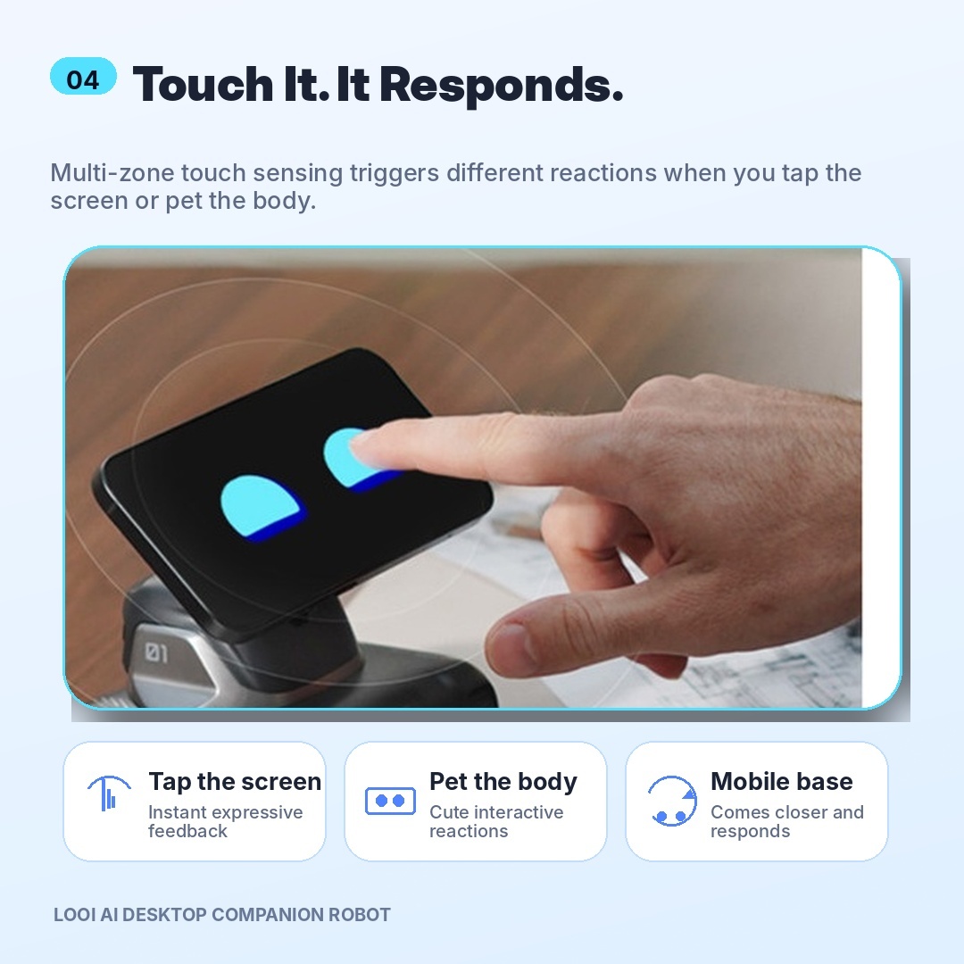 LOOI AI Desktop Companion Robot | DeepSeek Smart Desk Pet with 1000+ Expressions