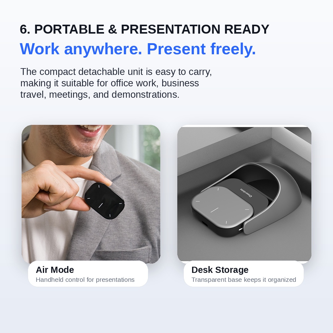Cheerdots Smart AI Split Air Mouse | Bluetooth Mouse, Touchpad & Presentation Remote