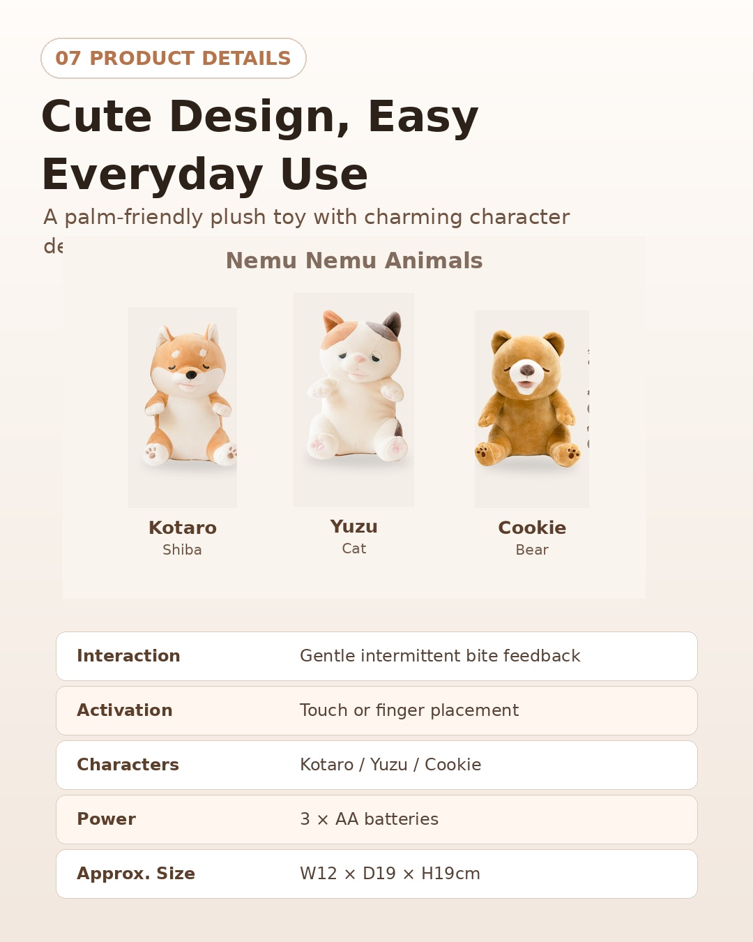 Touch-Activated Sensory Plush Toy