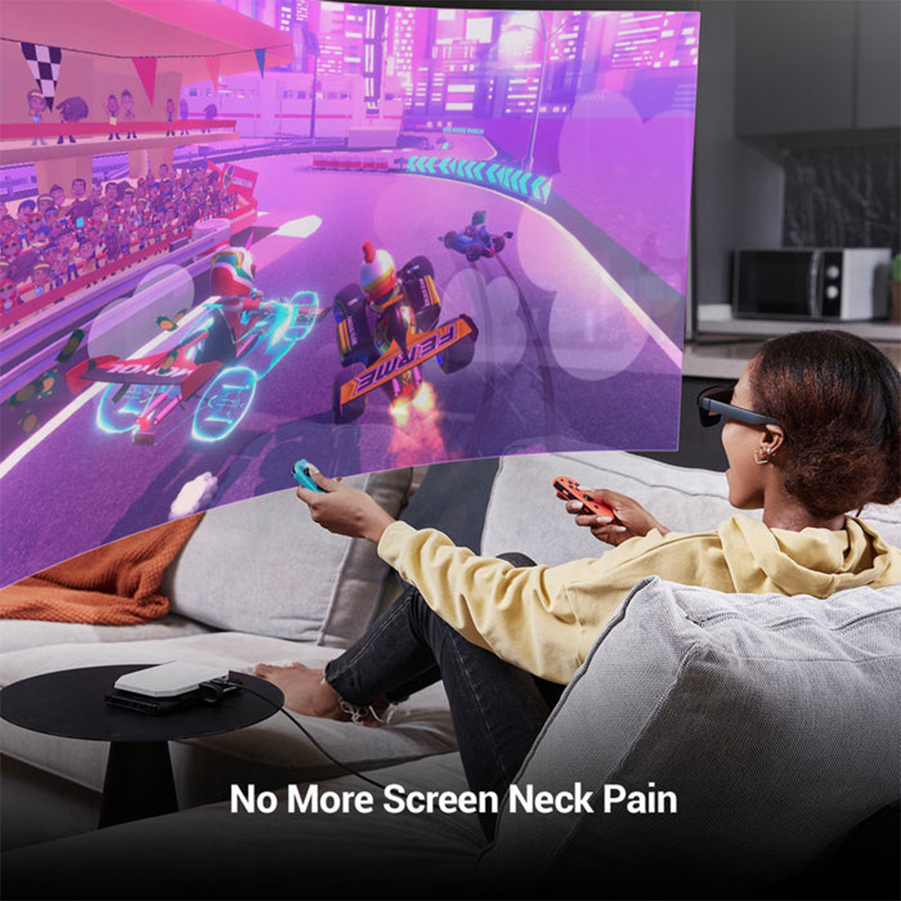 RayNeo Air 2 AR Glasses - Smart Glasses with 201" Micro OLED, Ultra-fast 120Hz, 600nits Brightness, 1080P XR Glasses, Compatible with iPhone 15 Android/iOS/Consoles/PC/Steam Deck/ROG/Mac