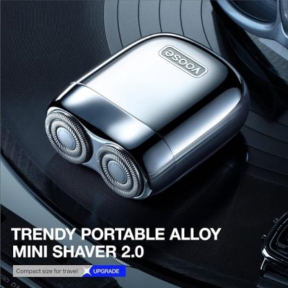 YOOSE Mini Shaver, Portable Alloy Electric Shavers for Men, IPX7 Waterproof, Wet & Dry Shave, Cordless Travel Shaver, USB-C Rechargeable Electric Razor, Battery Indicator, Travel Lock