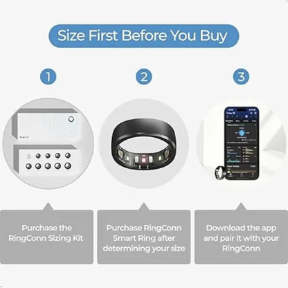 RingConn Gen 1, Smart Ring for Women/Men, No App Subscription, Size First with Sizing Kit, Smart Ring Health Tracker, 7-Day Battery Life, Fitness & Sleep Tracker for iOS & Android