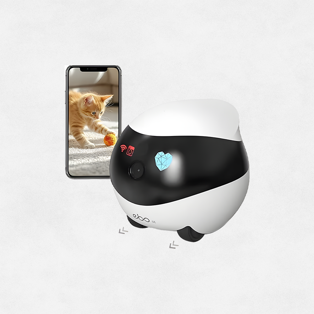 Enabot Home Security Camera with Self-Charging, Night Vision, Wireless Camera for Pet Elderly Baby, 16GB SD Storage APP Remote Control