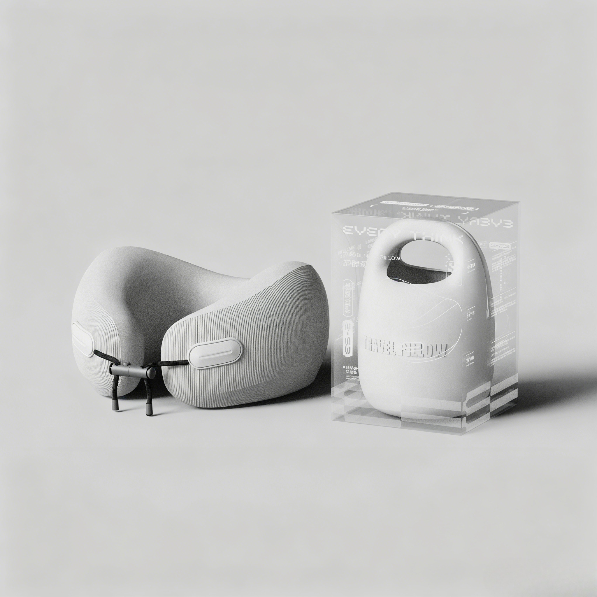 Portable Travel Neck Pillow, Ergonomic U-Shaped Neck Support Pillow with Soft Fabric & Compact Carry Case