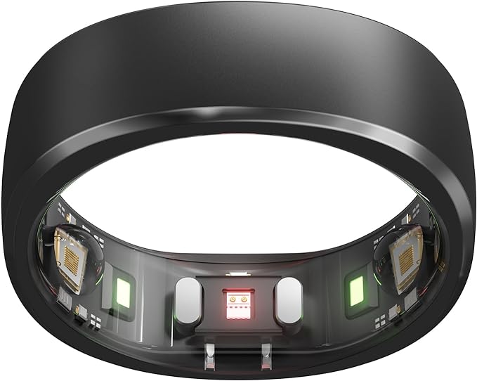 Smart Ring with No App Subscription, Size First with Sizing Kit, 7-Day Battery Life Activity & Sleep Tracker/Stress/Heart Rate Monitor Compatible with iOS & Android