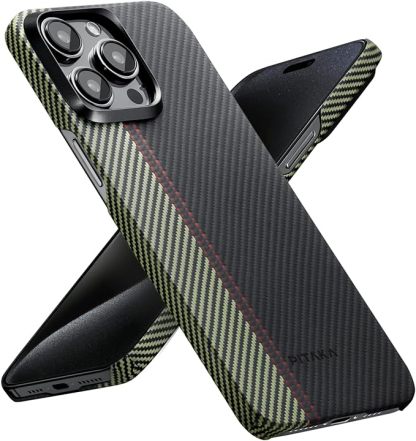 pitaka Case for iPhone 15 Pro Max Compatible with MagSafe, Slim & Light iPhone 15 Pro Max Case 6.7-inch with a Case-Less Touch Feeling, 600D Aramid Fiber Made [Fusion Weaving MagEZ Case 4 - Overture]
