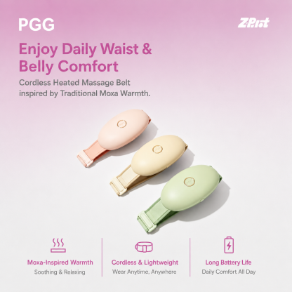 Rechargeable Heated Waist Massager Belt with Moxa-Inspired Warm Compress & 4-Level Intensity