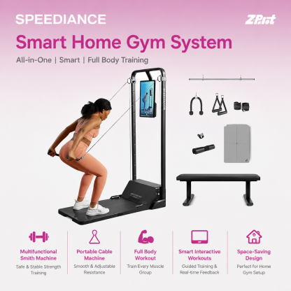 SPEEDIANCE Smart Home Gym System, Multifunctional Smith Machine Home Gym Power Cage, Portable Cable Machine for Home Workout, Full Body Strength Training Fitness Exercise Machine
