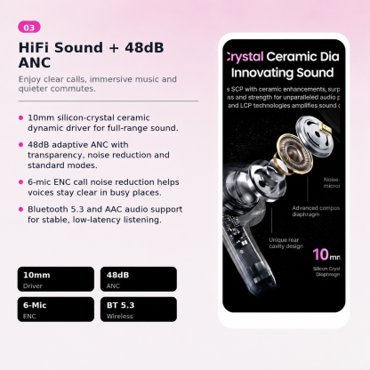 IKKO ActiveBuds AB02 AI Translation Earbuds with Smart Touchscreen Case