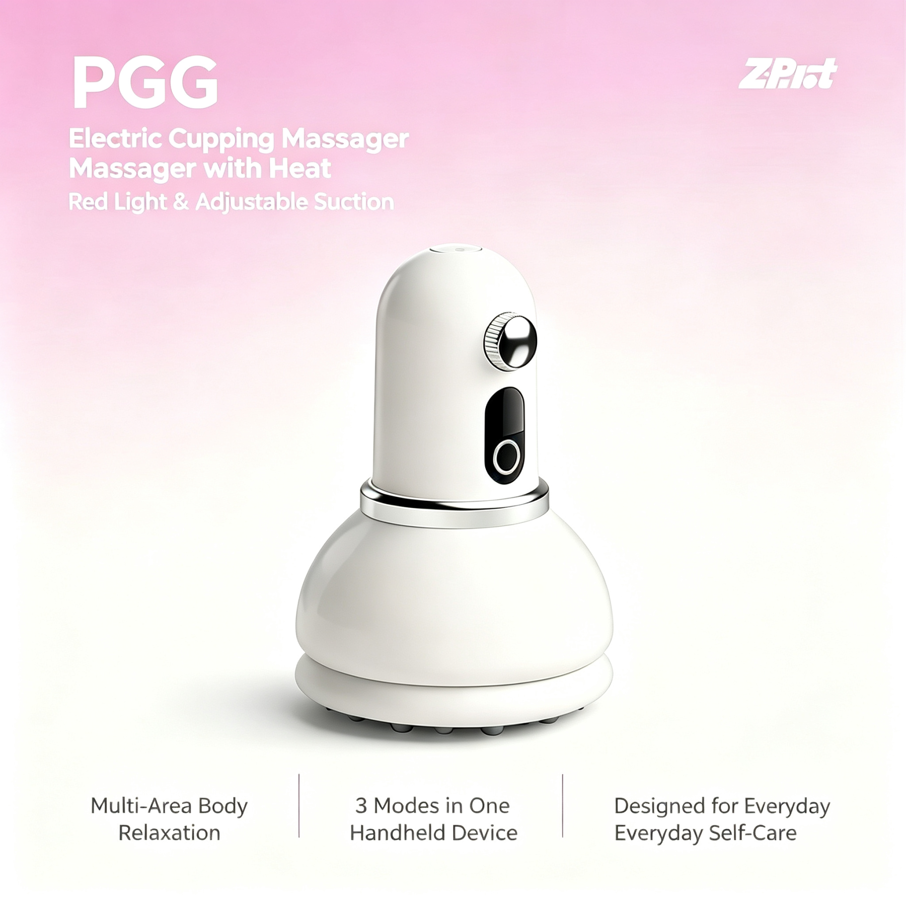 PGG C1 Electric Cupping Massager with Heat, Red Light & Adjustable Suction