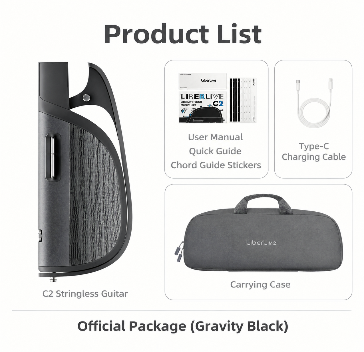 LiberLive C2 Stringless Smart Guitar – Play Music Instantly Without Strings