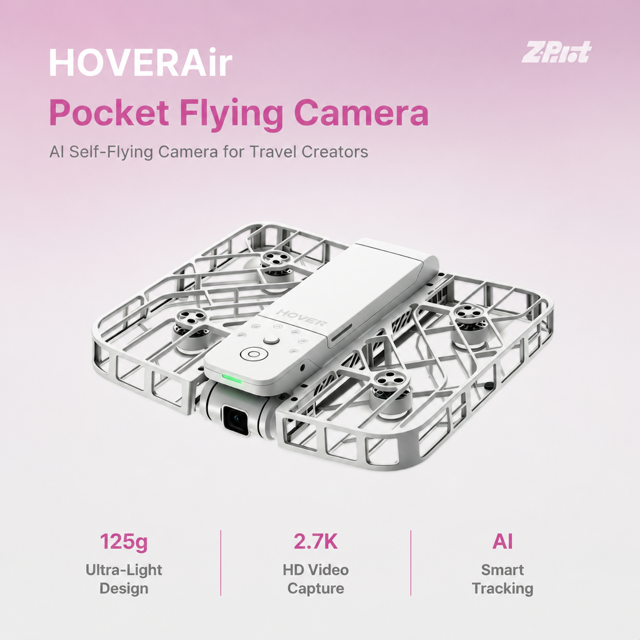 HOVERAir 125g Pocket Flying Camera for Travel Creators