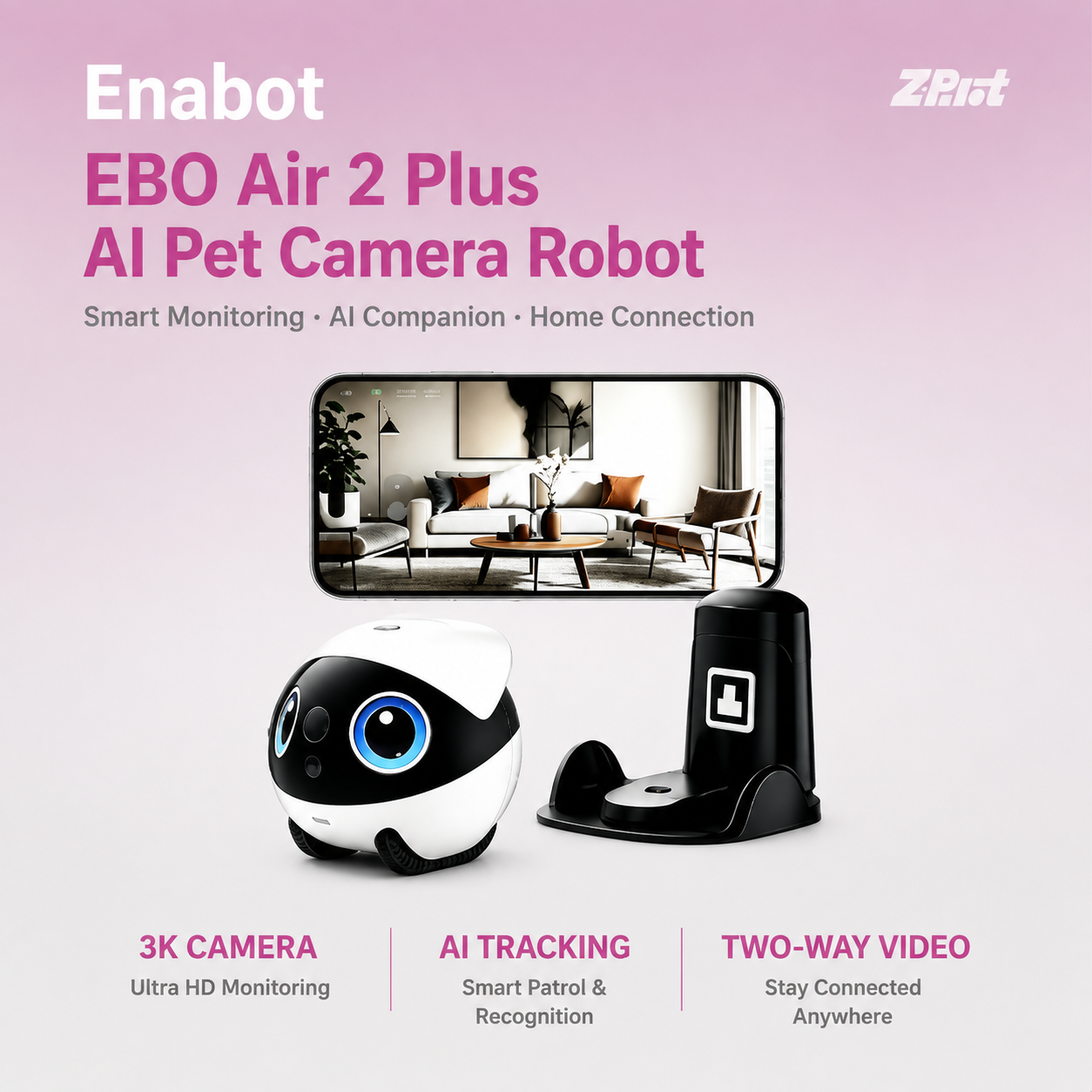 EBO Air 2 Plus AI Pet Camera Robot for Smarter Home Monitoring