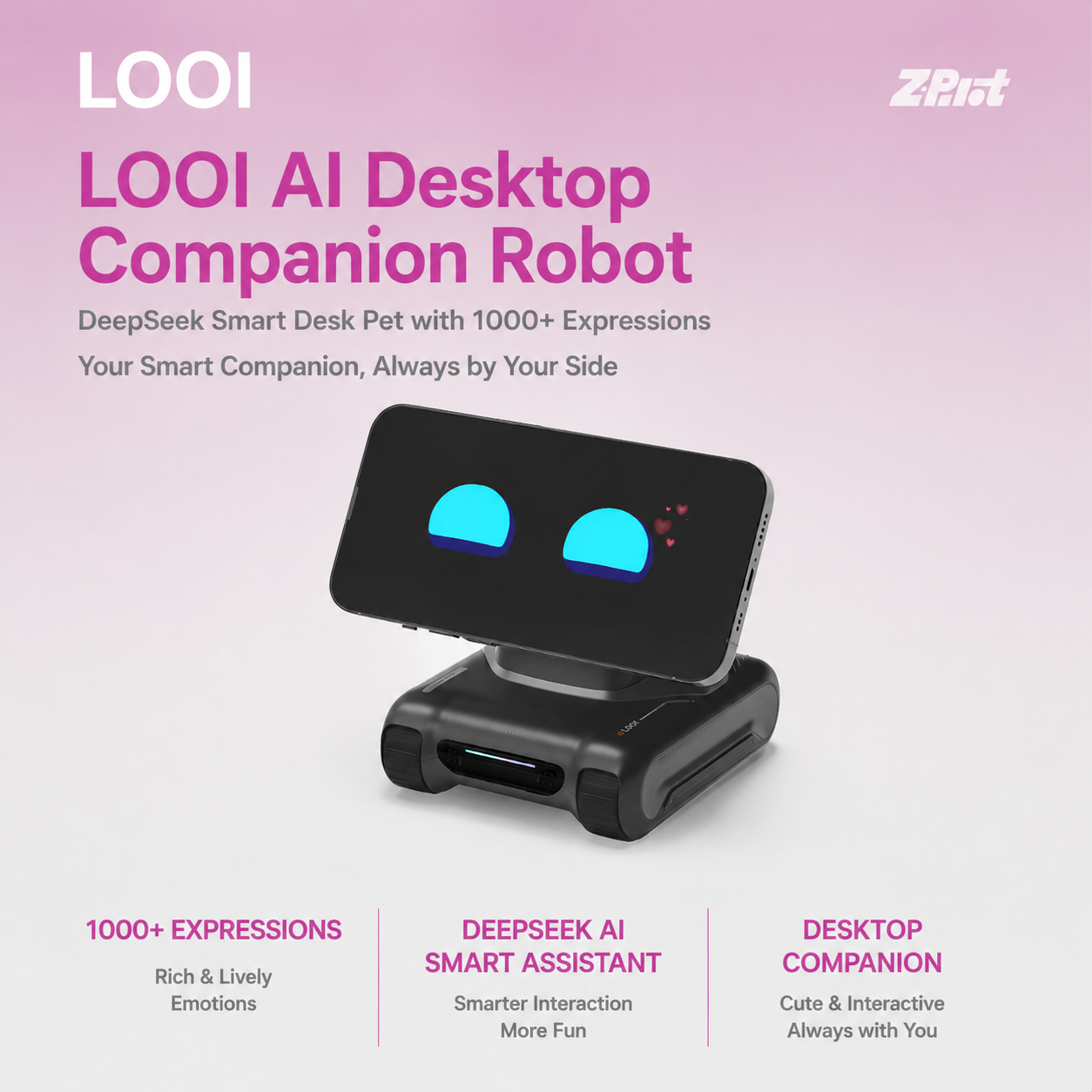 LOOI AI Desktop Companion Robot | DeepSeek Smart Desk Pet with 1000+ Expressions