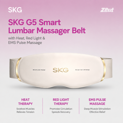 SKG G5 Smart Lumbar Massager Belt with Heat, Red Light & EMS Pulse Massage