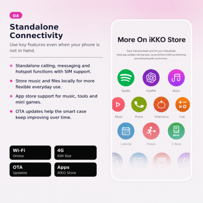 IKKO ActiveBuds AB02 AI Translation Earbuds with Smart Touchscreen Case