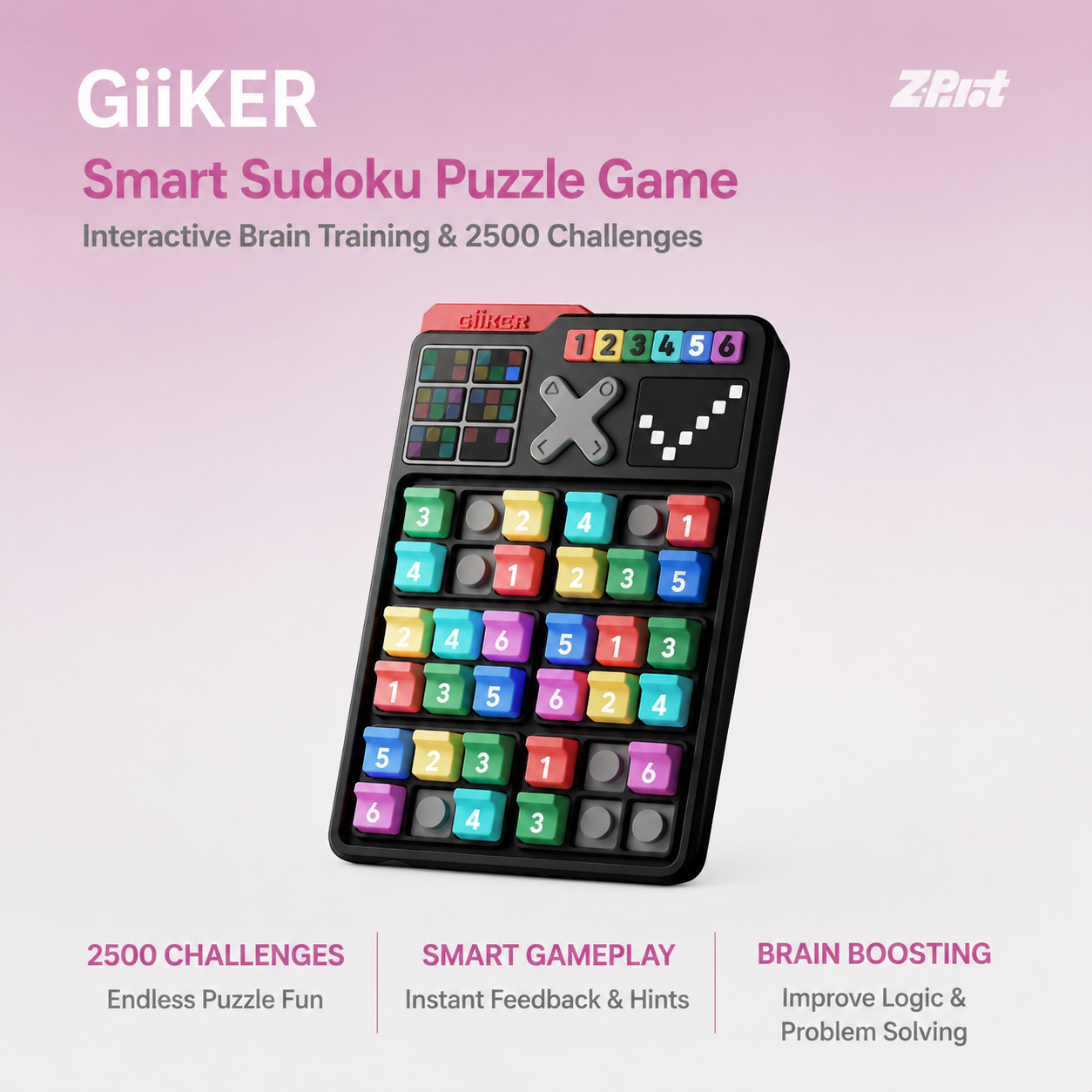 GiiKER Smart Sudoku Puzzle Games, Original 2500 Challenges Sudoku for Kids, Brain Teaser Puzzle for Kids
