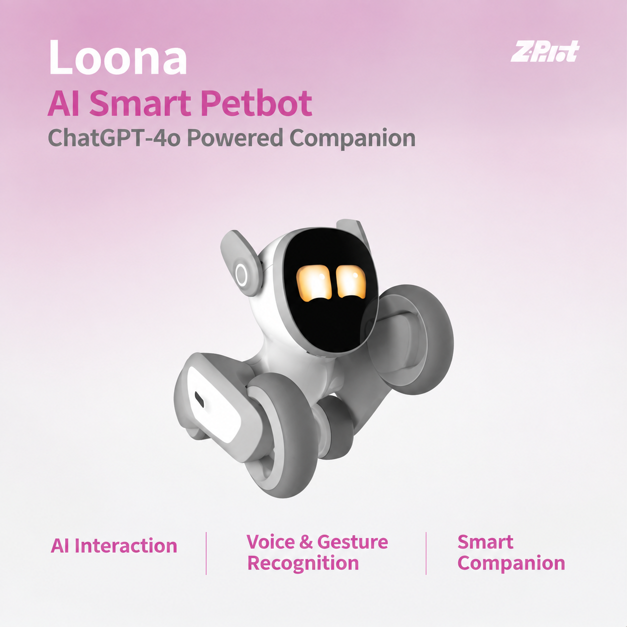 Loona: Your Adorably Intelligent Petbot - Chat GPT-4o Enabled with Voice Command & Gesture Recognition - Top Boys and Girls Gifts for 2024 - Perfect Companion for Your Son or Daughter-V20