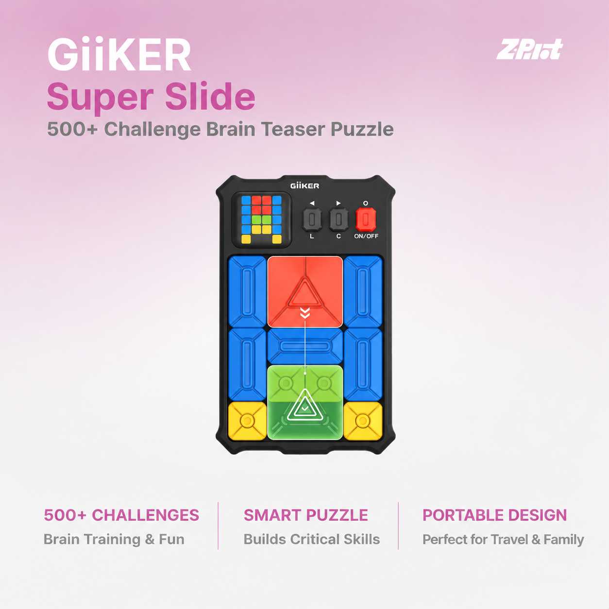 GiiKER Super Slide Puzzle Games,Original 500+ Challenges Brain Teaser Puzzle, Toys for Kids Teens