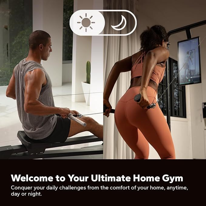 Smart Home Gym System, Multifunctional Smith Machine Home Gym Power Cage, Portable Cable Machine for Home Workout, Full Body Strength Training Fitness Exercise Machine
