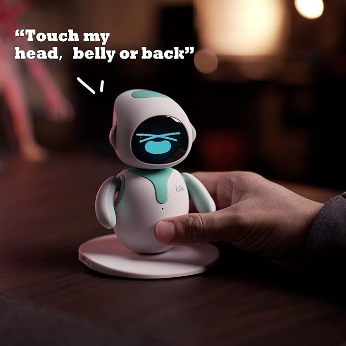 Eilik - Cute Robot Pets Toys with Abundant Emotions, Animations & Mini-Games, Your Perfect Desk Touch Interactive Companion, Holidays & Birthdays Gifts for Girls & Boys