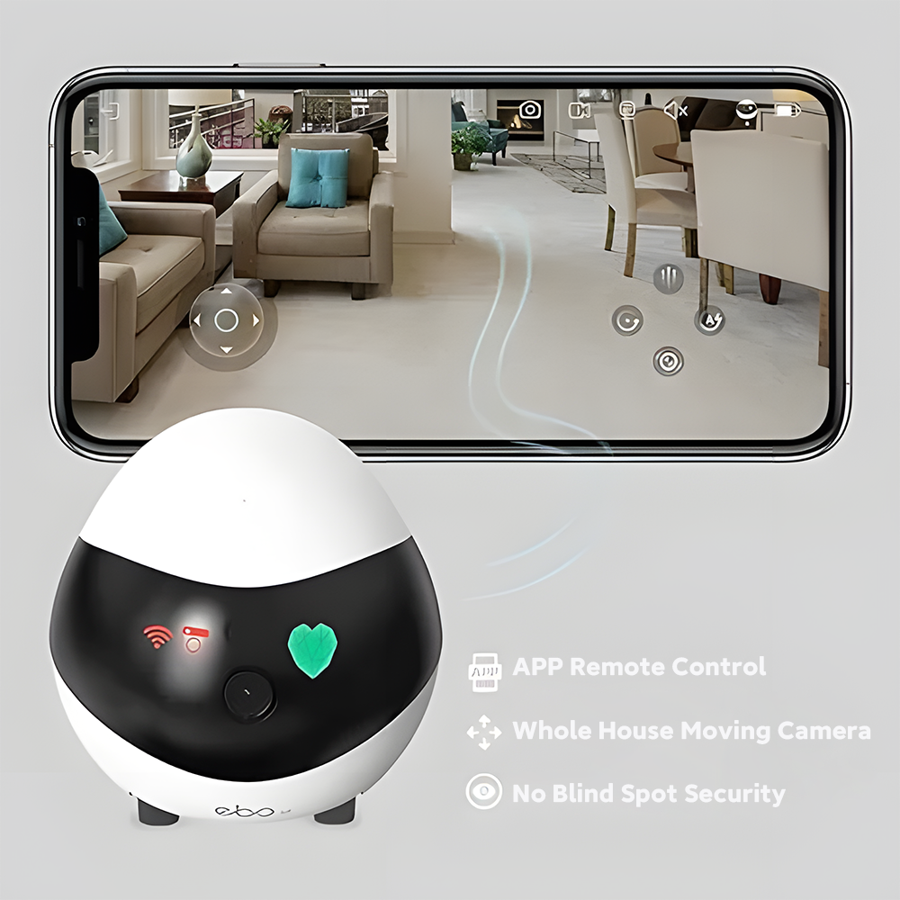 Enabot Home Security Camera with Self-Charging, Night Vision, Wireless Camera for Pet Elderly Baby, 16GB SD Storage APP Remote Control