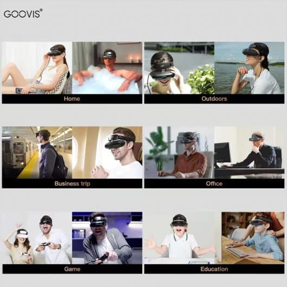 GOOVIS Lite with Case- 3D HD Headsets OLED Display Goggles Glasses, Built-in Adjustment Hyperopia & Myopia Lens Compatible with PC, Smart Phone, Set-top Box, UAV