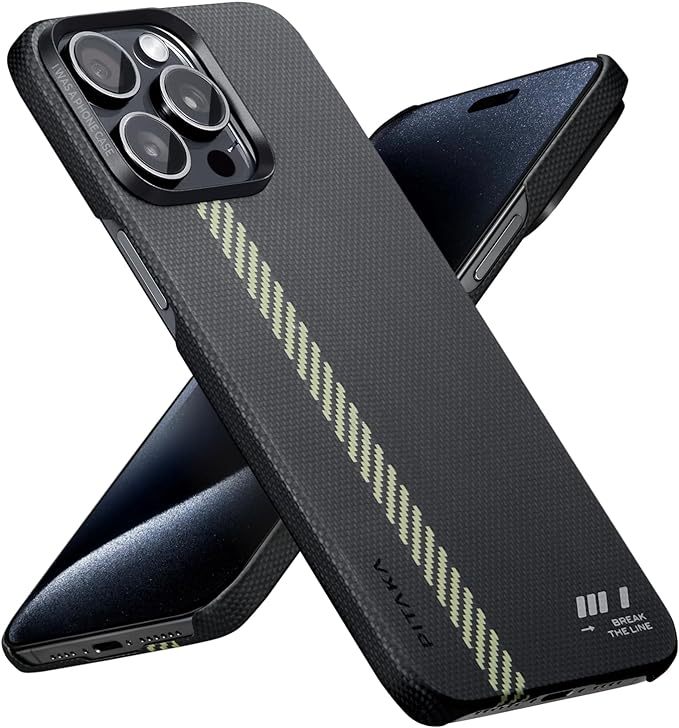 pitaka Case for iPhone 15 Pro Max Compatible with MagSafe, Slim & Light iPhone 15 Pro Max Case 6.7-inch with a Case-Less Touch Feeling, 600D Aramid Fiber Made [Fusion Weaving MagEZ Case 4 - Overture]