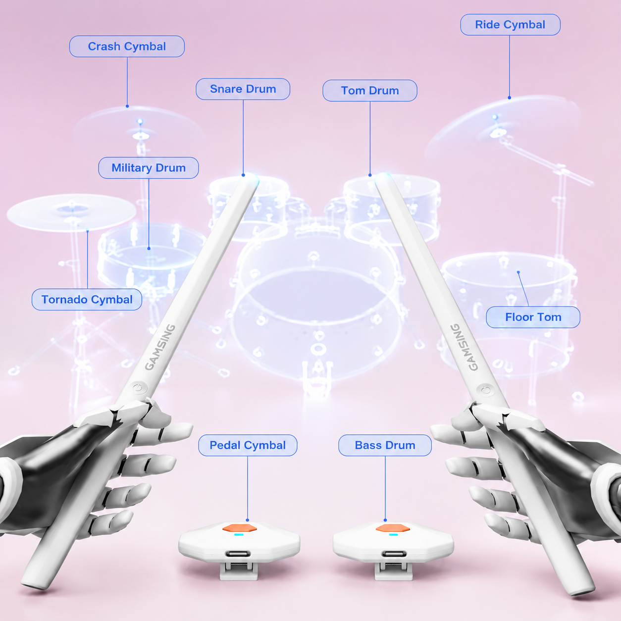 GAMSING Smart Air Drum — Play Drums Anytime, Anywhere Without a Real Drum Kit