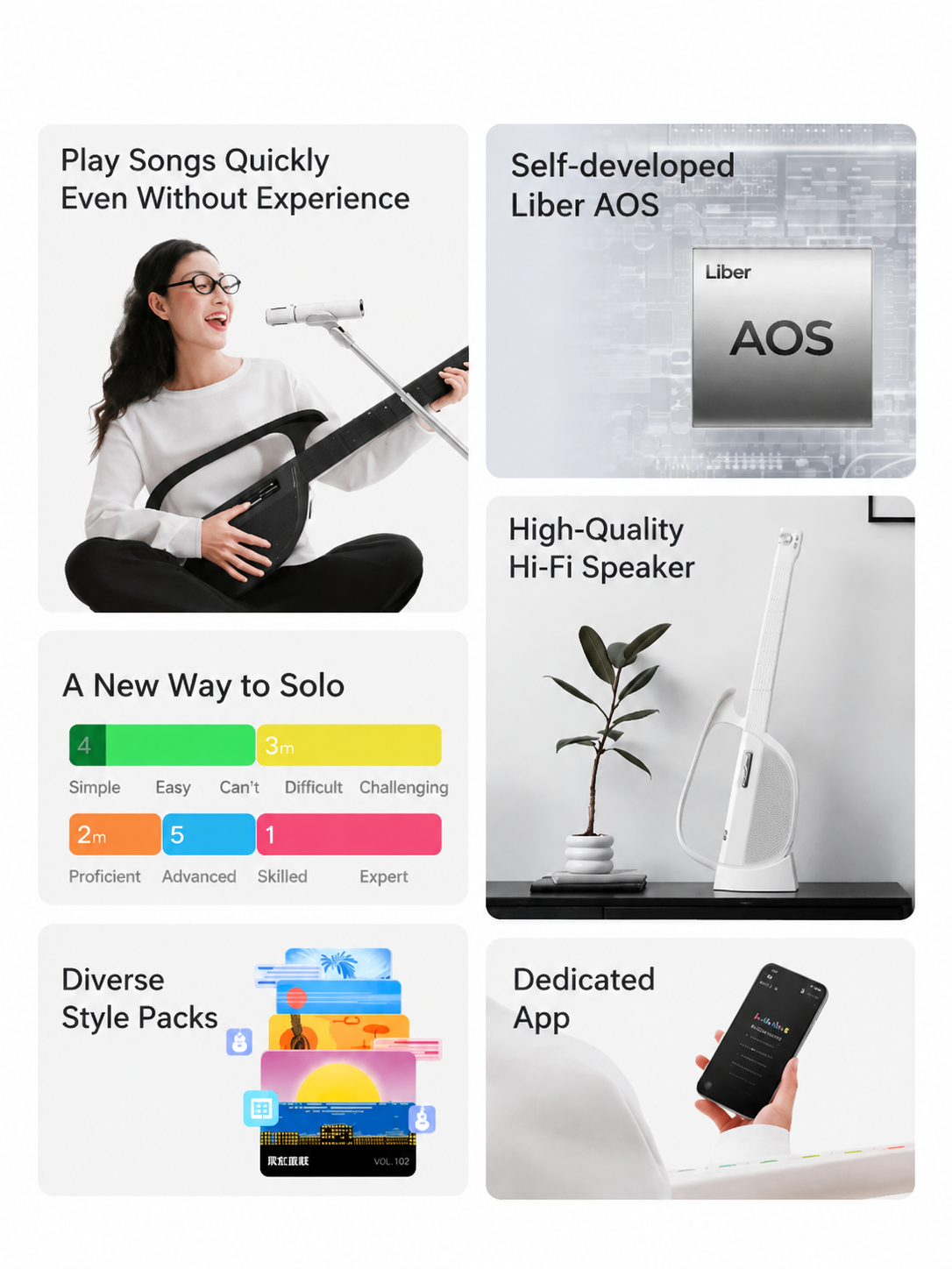 LiberLive C2 Stringless Smart Guitar – Play Music Instantly Without Strings