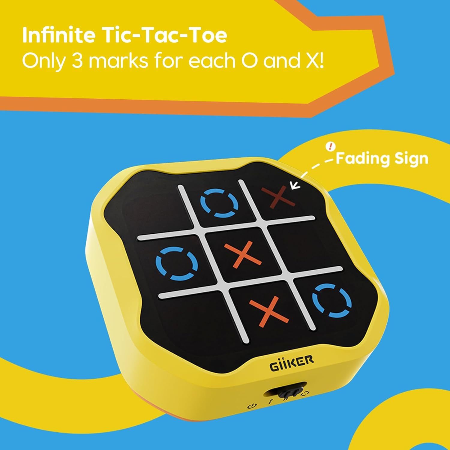 GiiKER Tic Tac Toe Bolt Game, 3-in-1 Handheld Puzzle Game Console, Portable Travel Games for Educational and Memory Growth