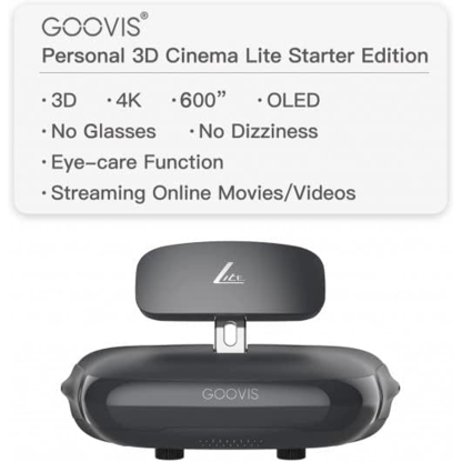 GOOVIS Lite with Case- 3D HD Headsets OLED Display Goggles Glasses, Built-in Adjustment Hyperopia & Myopia Lens Compatible with PC, Smart Phone, Set-top Box, UAV