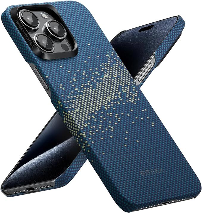 pitaka Case for iPhone 15 Pro Max Compatible with MagSafe, Slim & Light iPhone 15 Pro Max Case 6.7-inch with a Case-Less Touch Feeling, 600D Aramid Fiber Made [Fusion Weaving MagEZ Case 4 - Overture]