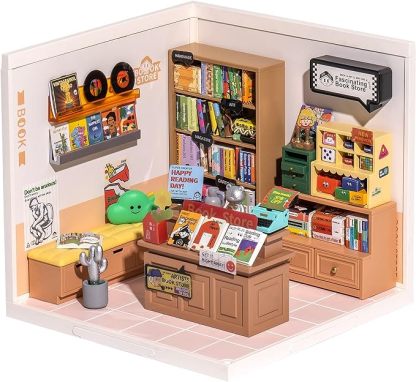 Rolife LED Building Blocks for Adults,1:24 Toy Building Sets,Model Building Kits for Kids Ages 8-12-15,DIY Miniature Dollhouse Kits for Adults,Hobbies for Women Men (4.Double Joy Bubble Tea)