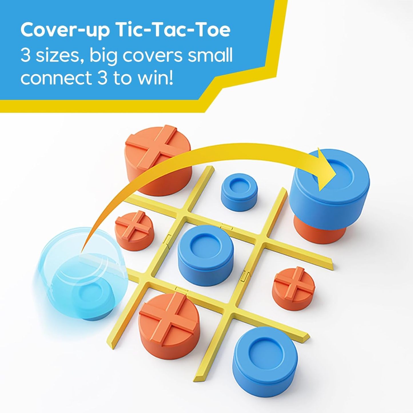GiiKER Tic Tac Toe Bolt Game, 3-in-1 Handheld Puzzle Game Console, Portable Travel Games for Educational and Memory Growth