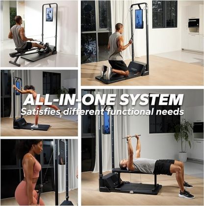 Smart Home Gym System, Multifunctional Smith Machine Home Gym Power Cage, Portable Cable Machine for Home Workout, Full Body Strength Training Fitness Exercise Machine