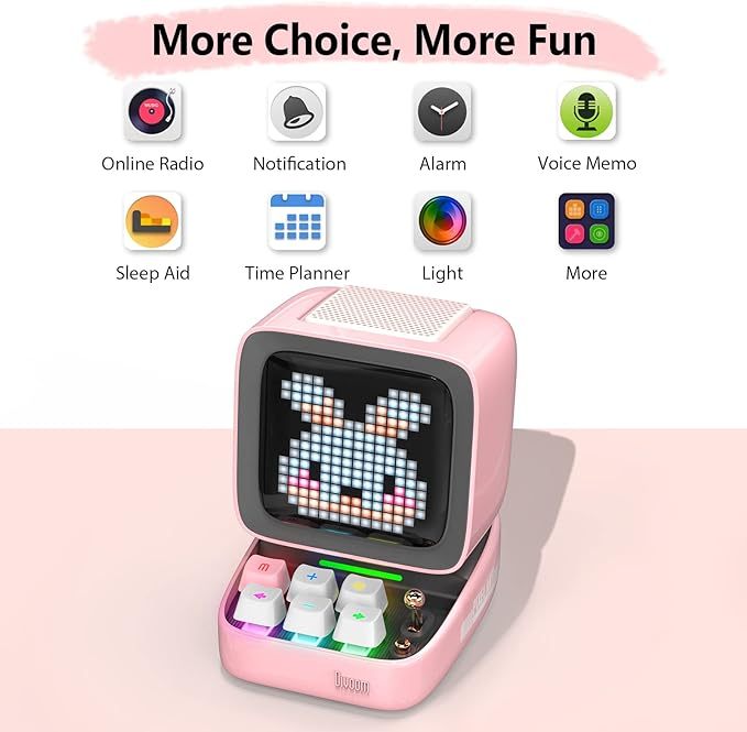 Divoom Ditoo Retro Pixel Art Game Bluetooth Speaker with 16X16 LED App Controlled Front Screen