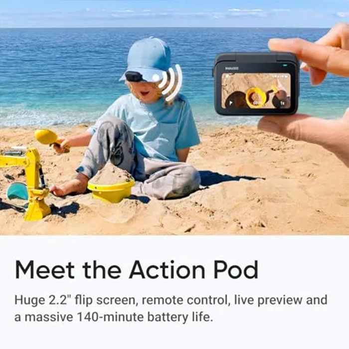 Insta360 GO 3S - 64 GB Black 4K Tiny Portable Vlogging Camera, Hands-Free POVs, Mount Anywhere, Stabilization, 140 Min Battery Life, 10m Waterproof, Apple Find My, Pet POV