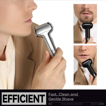 Foil Shaver, Mini Portable Alloy Electric Razor for Men, Cordless, USB-C Rechargeable, IPX7 Waterproof, Wet & Dry Shave, Battery Indicator, 2 Speeds, Travel Lock, Travel Electric Shaver