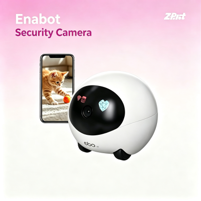 Enabot Home Security Camera with Self-Charging, Night Vision, Wireless Camera for Pet Elderly Baby, 16GB SD Storage APP Remote Control