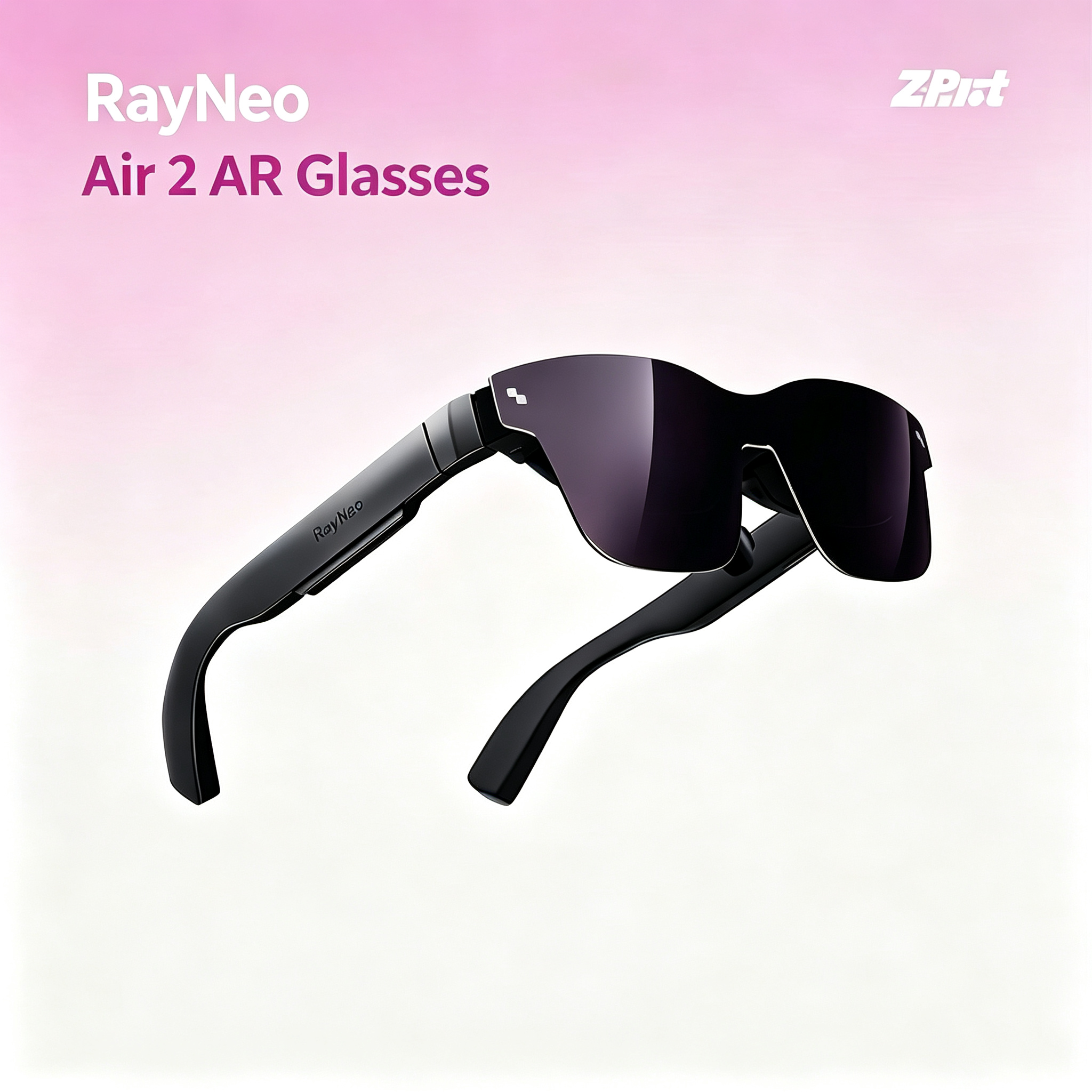 RayNeo Air 2 AR Glasses - Smart Glasses with 201" Micro OLED, Ultra-fast 120Hz, 600nits Brightness, 1080P XR Glasses, Compatible with iPhone 15 Android/iOS/Consoles/PC/Steam Deck/ROG/Mac