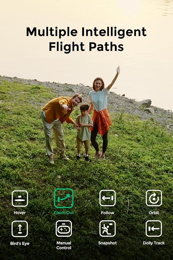 X1 Drone with Camera, Self-Flying Camera Drone with Follow Me Mode, Foldable Mini Drone with HDR Video Capture, Palm Takeoff, Intelligent Flight Paths, Hands-Free Control 